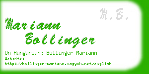mariann bollinger business card